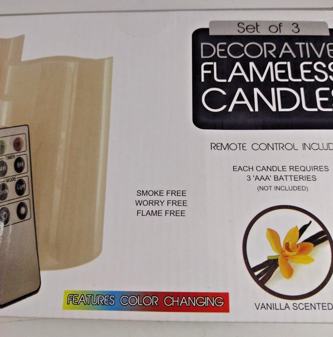 Flameless Candles Remote Color Changing Size 6″ 4″ 3″ Set Of 3
