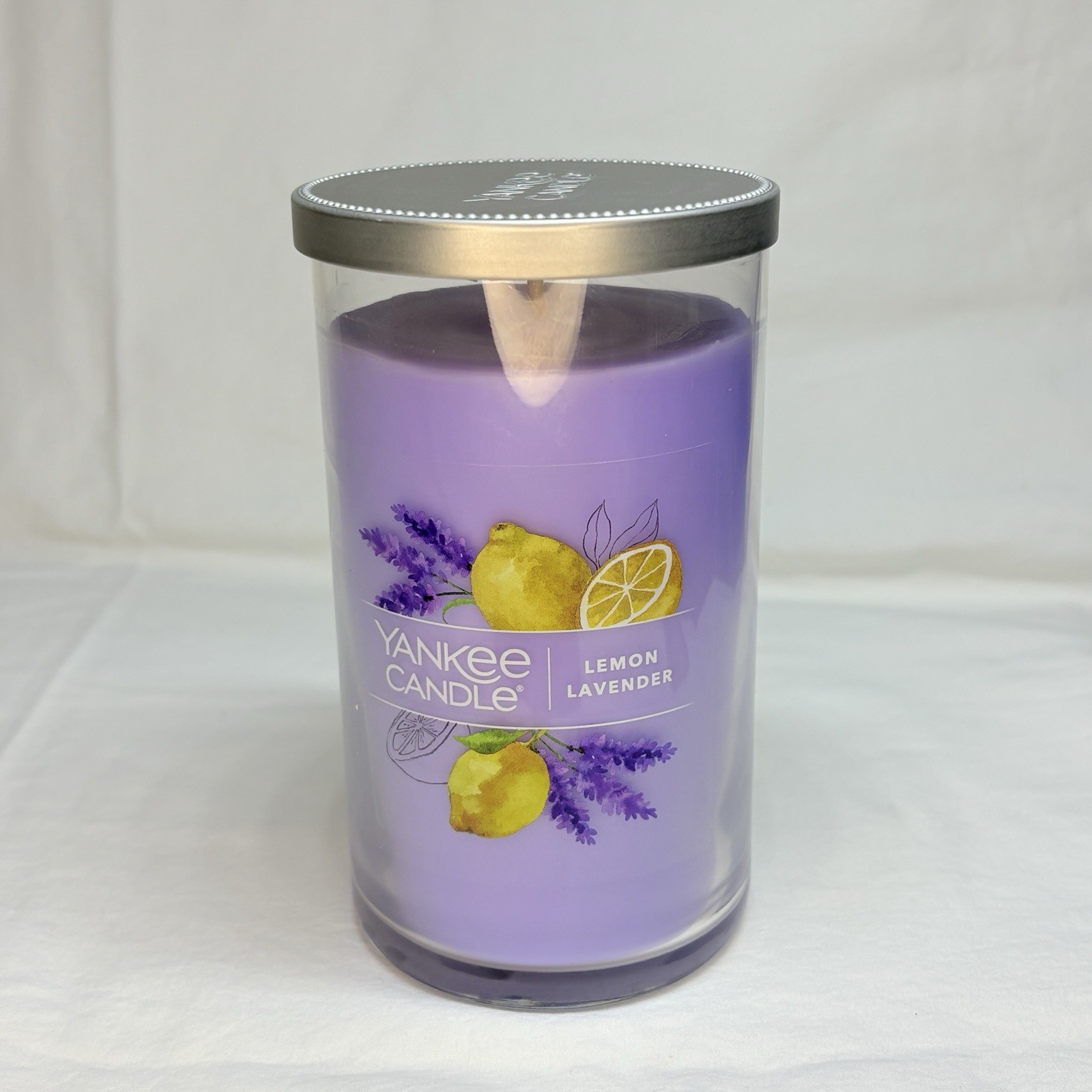 New Yankee Candle Lemon Lavender Signature Medium Pillar Candle 14.25oz Unburned