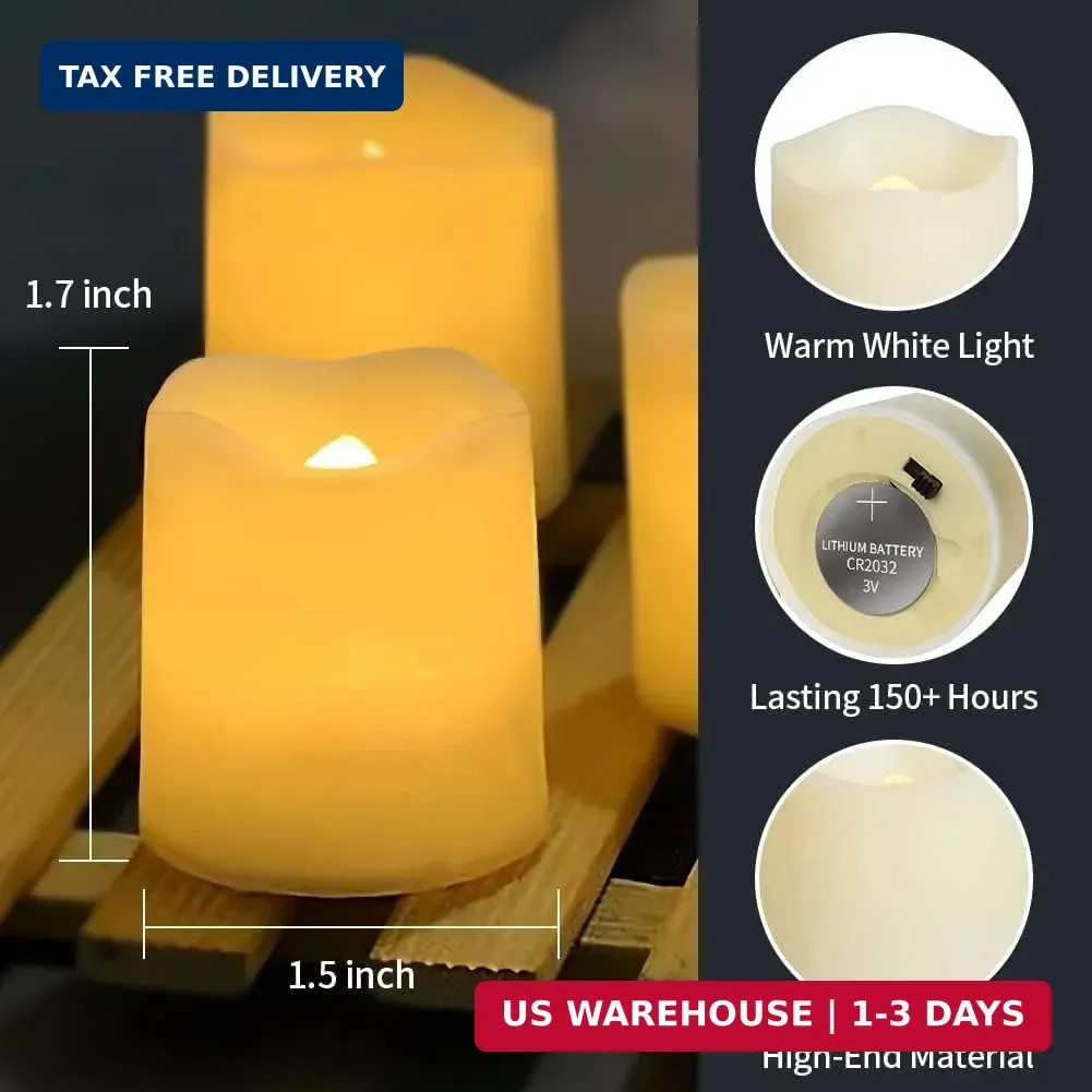 SHYMERY Flameless Votive Candles,Flameless Flickering Electric Fake Candle,24 Pa