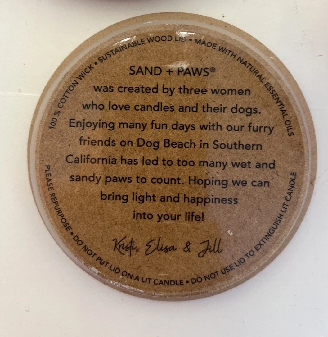 Frenchie Rainbow Candle French Bulldog California Citron, Amber & Fig, Sand+Paws