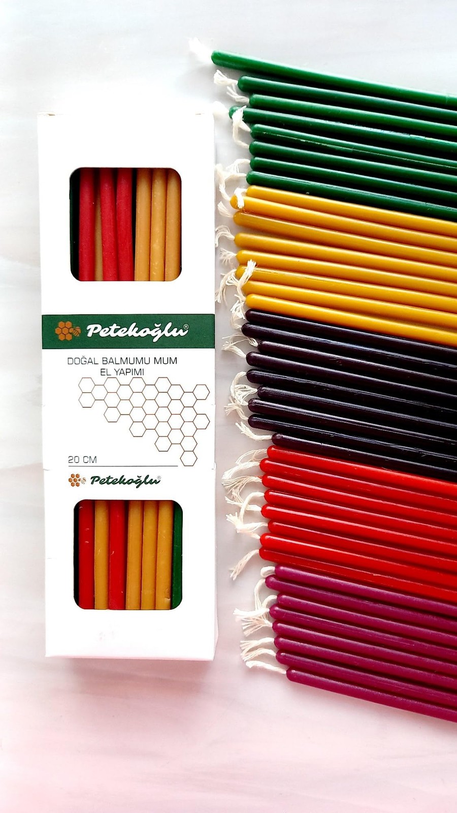 40 Pieces Pure Beeswax Candles – No-Drip, Smoke-Less, Tall, Thin Taper Decorativ