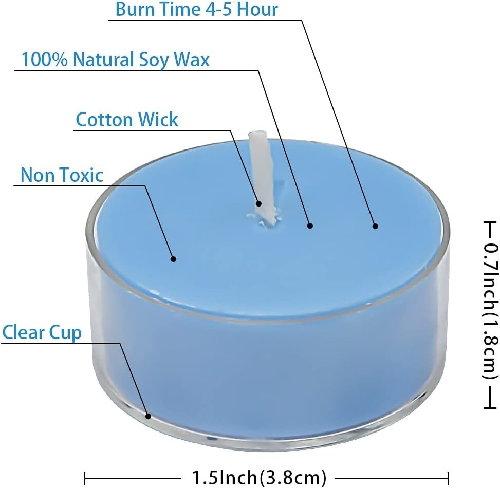 Romantic Ocean Breeze Scented Candles – 4 Hour Burn, Set of 12 for Home Décor