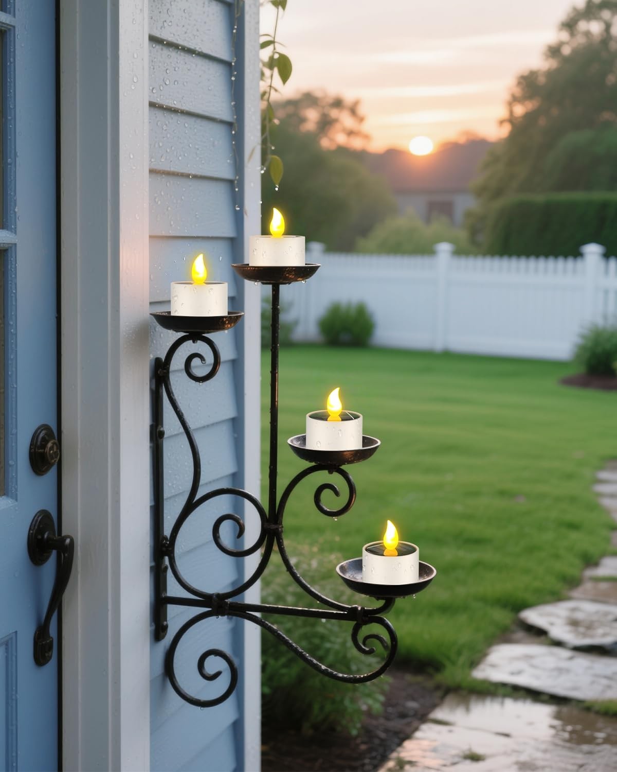 SoulBay 6pcs Solar Power Tea Lights Outdoor Candle Flameless Flicker IP65 Wat…