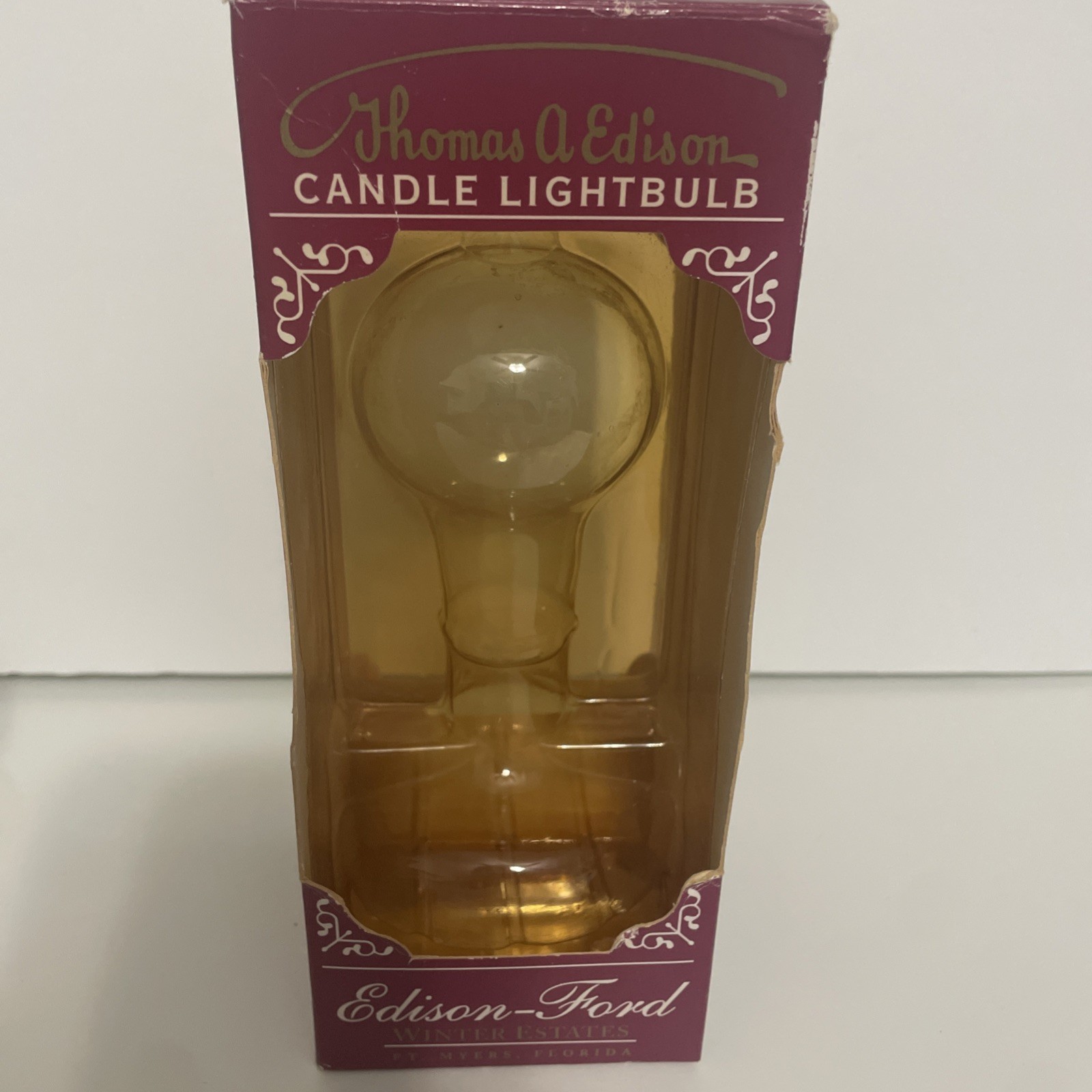 New Vintage Light Bulb Candle Thomas A. Edison 90s Souvenir Ford Winter Estates