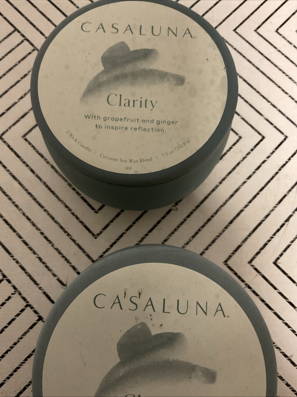 🥥 CASALUNA Scented Candles clarity Coconut Soy Wax Blend 7.5oz🆕LOT OF 2‼️AS IS