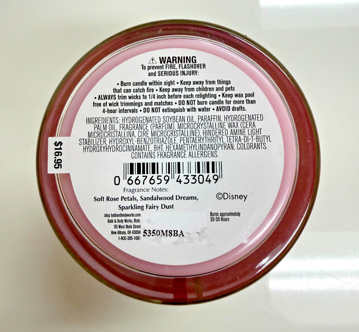 Bath & Body Works Disney Princess AURORA Single Wick Soy Candle 8oz