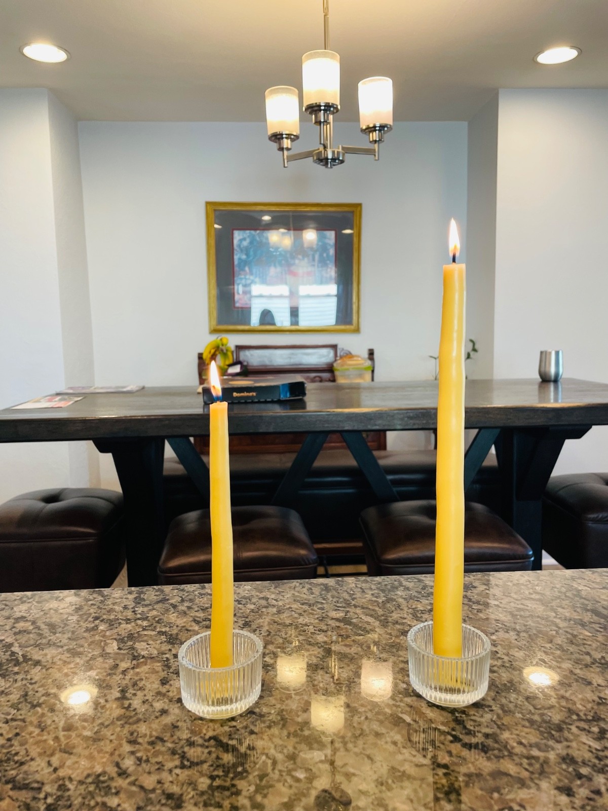 Bulk – Hand-dipped Organic yellow beeswax tapered candles – 1/2 inch diameter