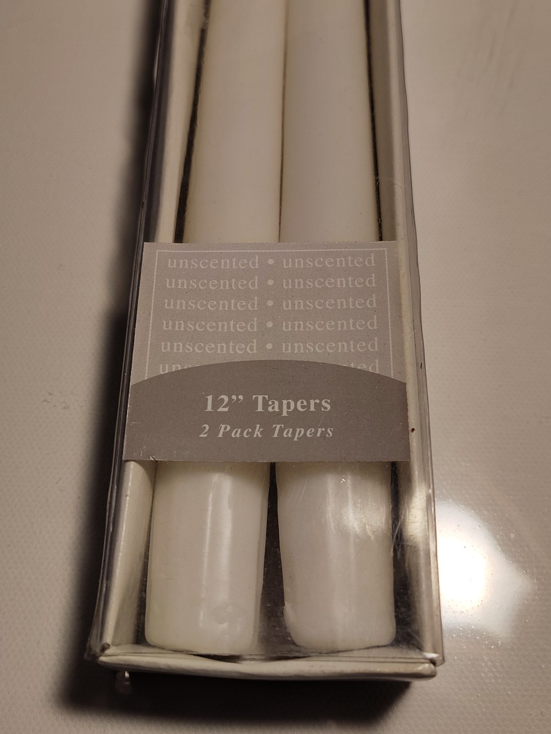 2 Vintage Made In India Taper White 12″ Candles Boxed Set New