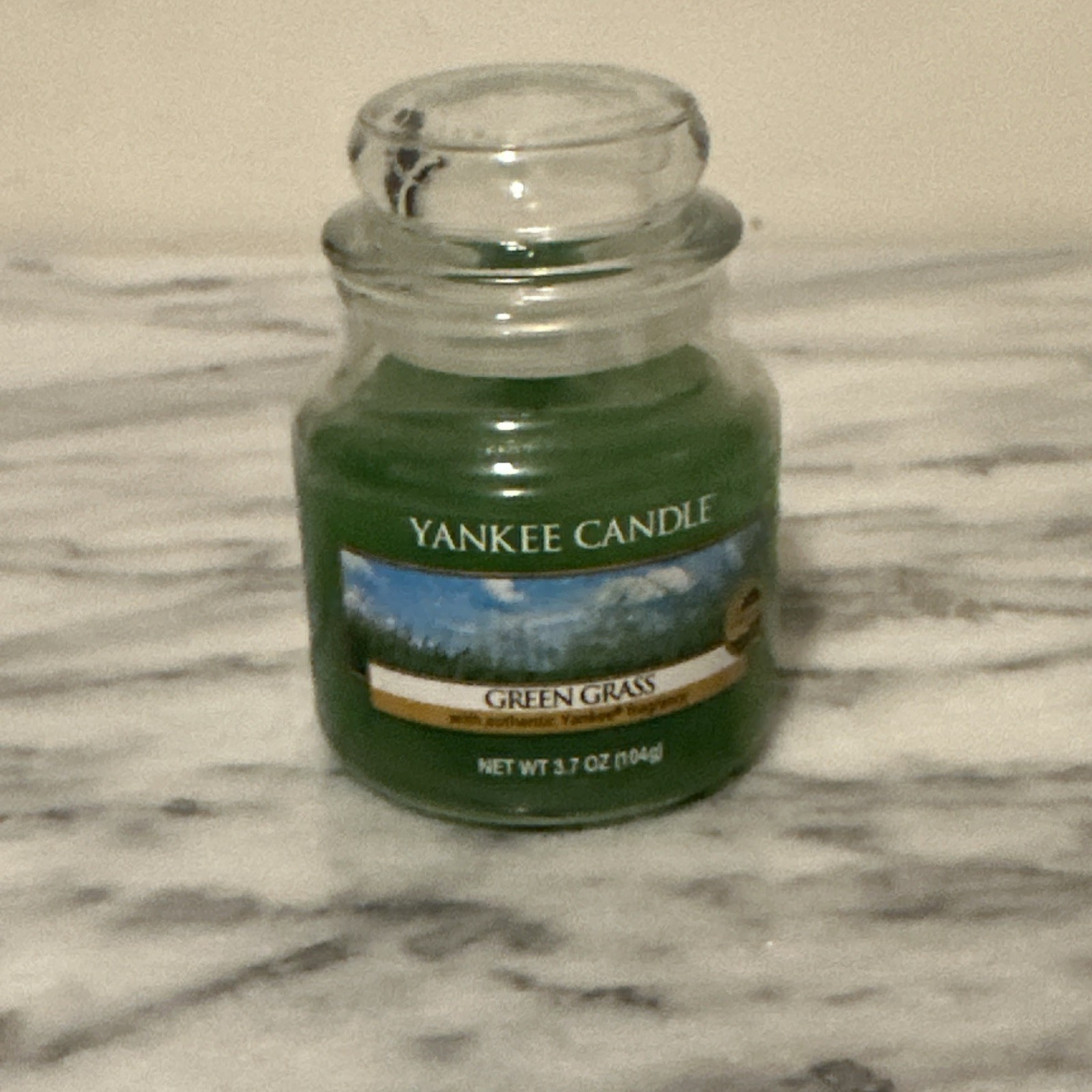 Yankee Candle Green Grass 3.7 oz Small Jar White Label RETIRED DISCONTINUED