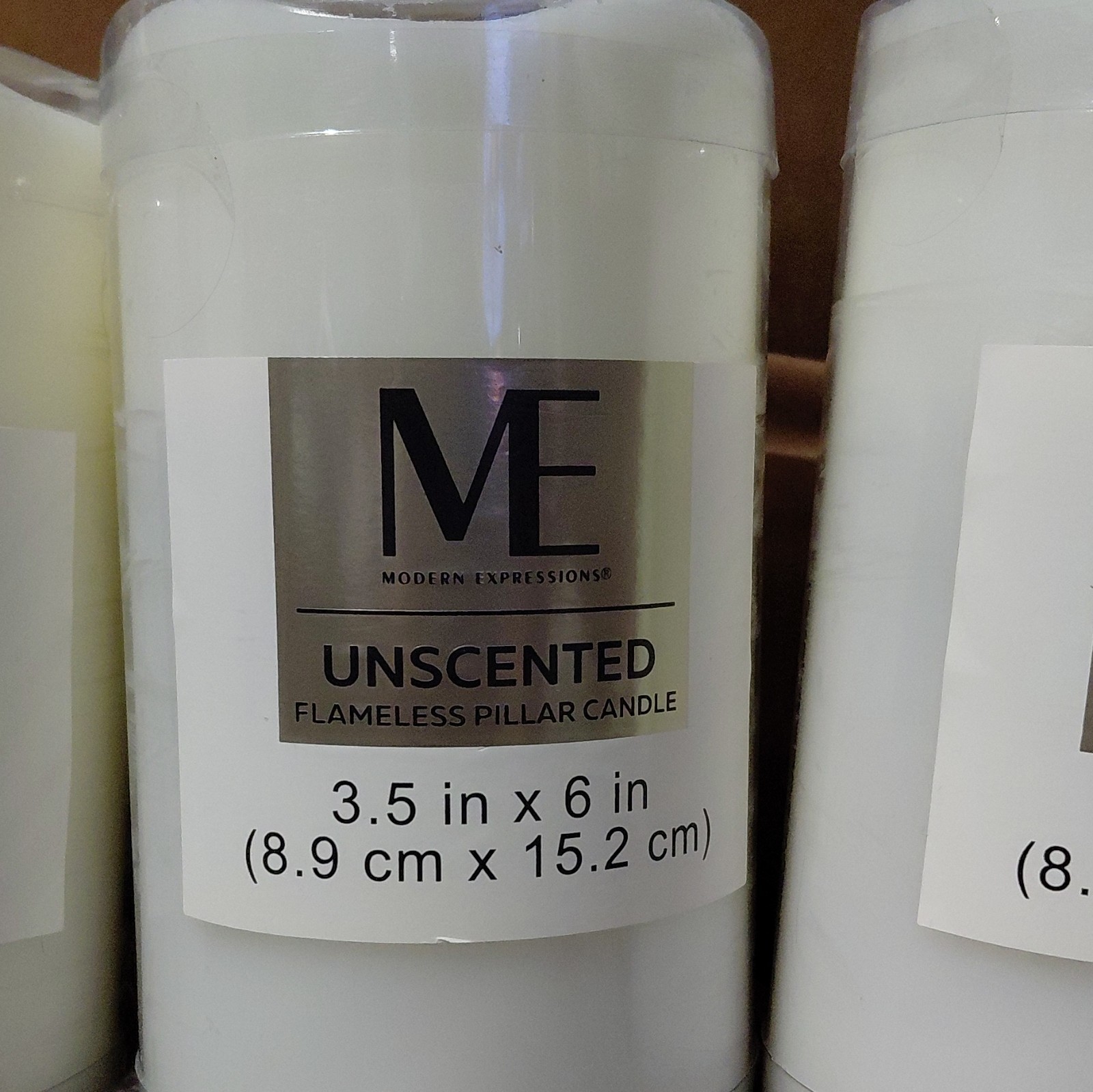 Modern Expressions ME Flameless LED Pillar Candles 3-Pack 3.5×6 White Unscented