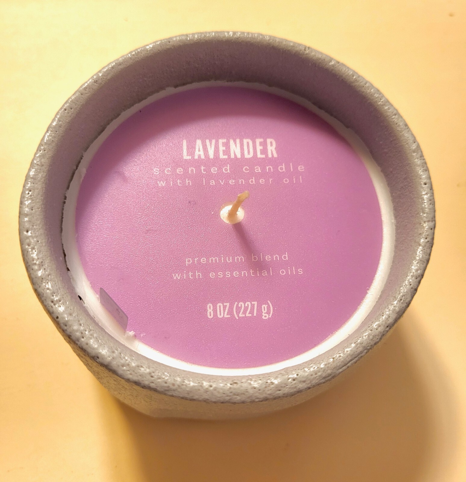 LAVENDER SCENTED CANDLE in Reusable Stone Face Container
