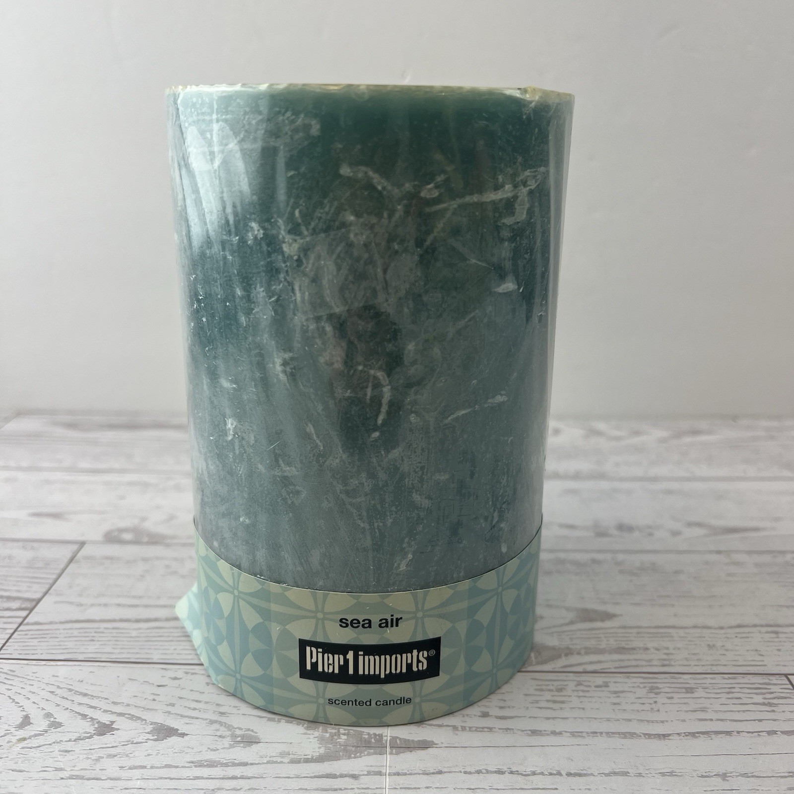 Pier 1 imports Sea Air Collection Candle Wax 4×6 Scented Pillar Wick Aqua white