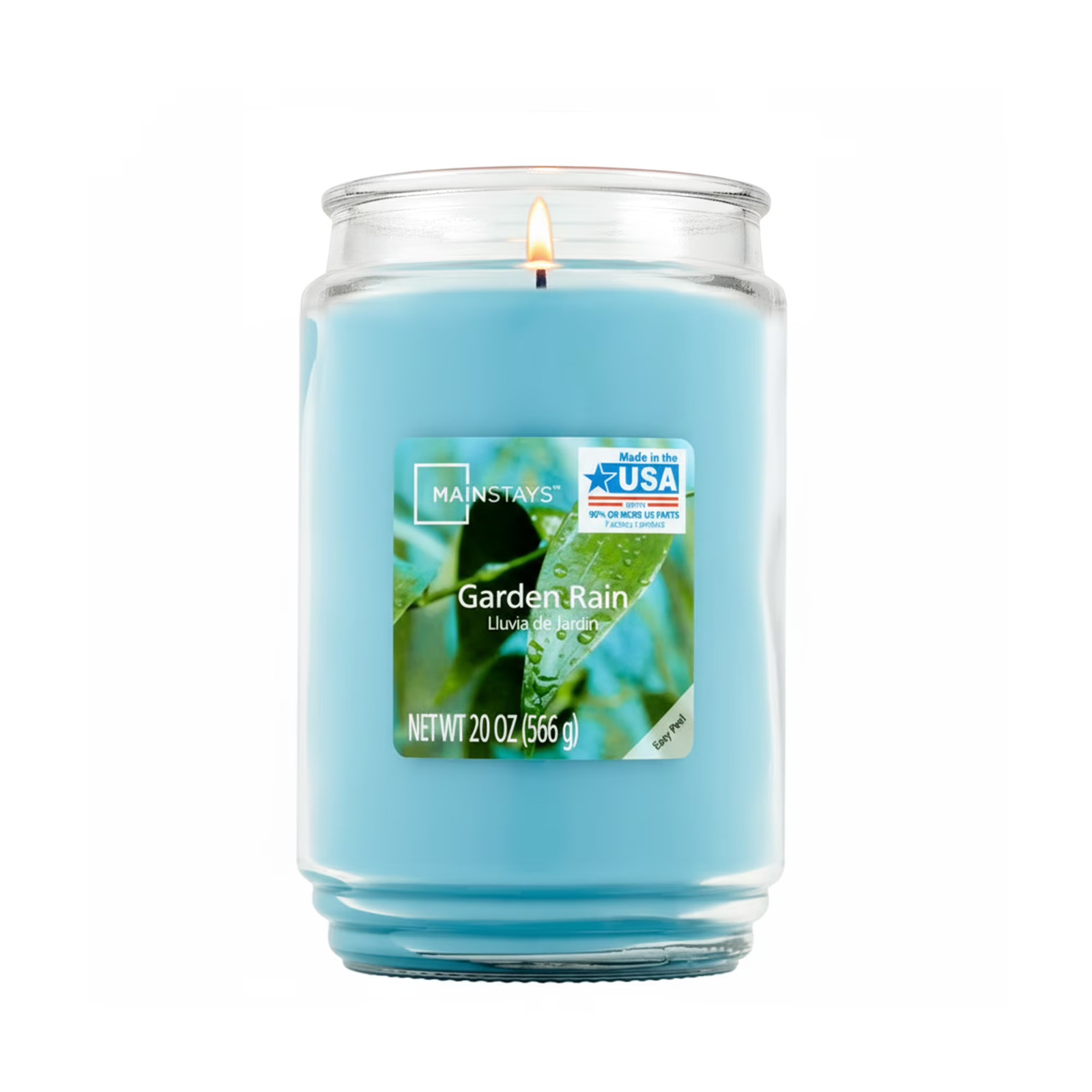 Mainstays Single-Wick Scented Glass Jar Candle, Garden Rain, 20oz.