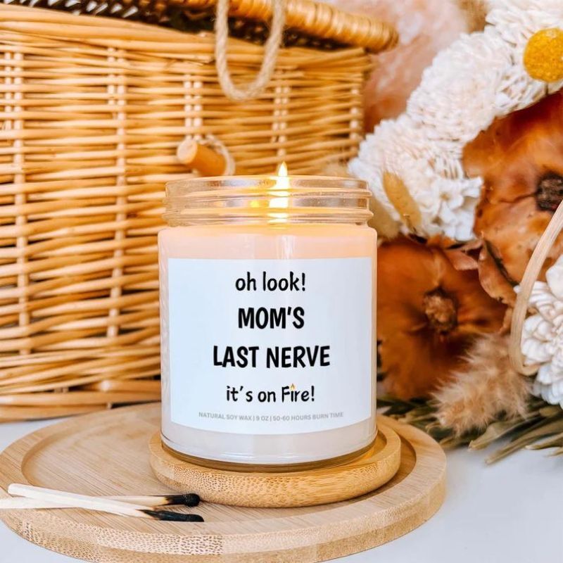 Custom Last Nerve Scented Soy Candle Gift Custom Name Candle Gift for Her