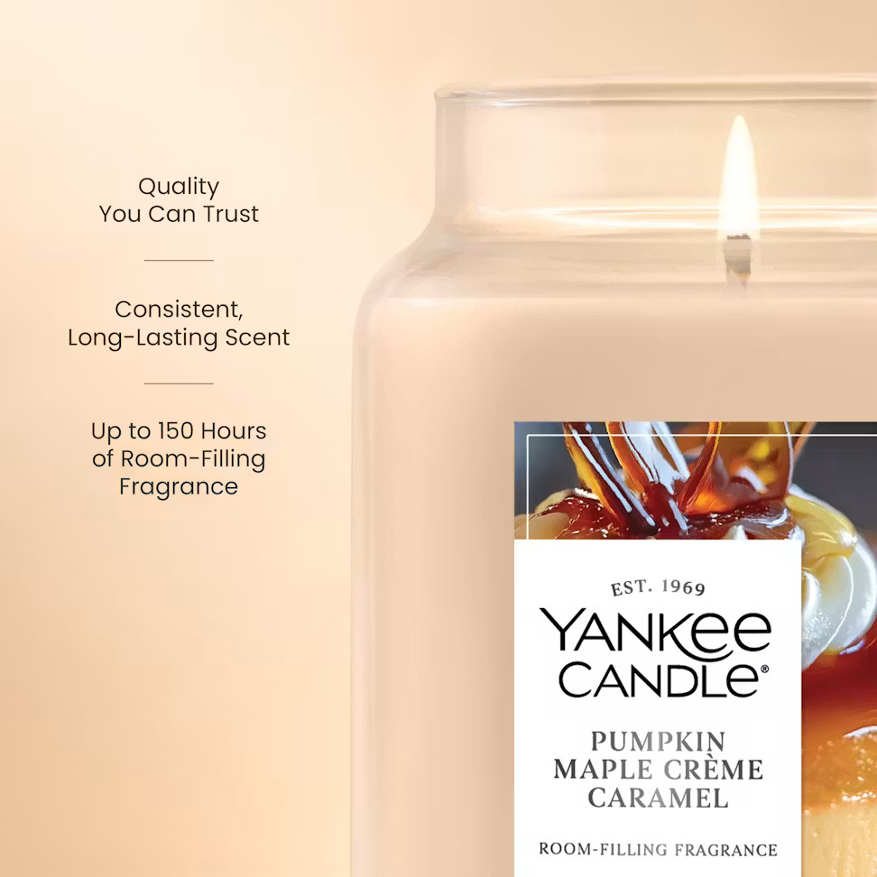 Yankee Candle Pumpkin Maple Crème Caramel Original Large Jar 22oz Fall Candle BN