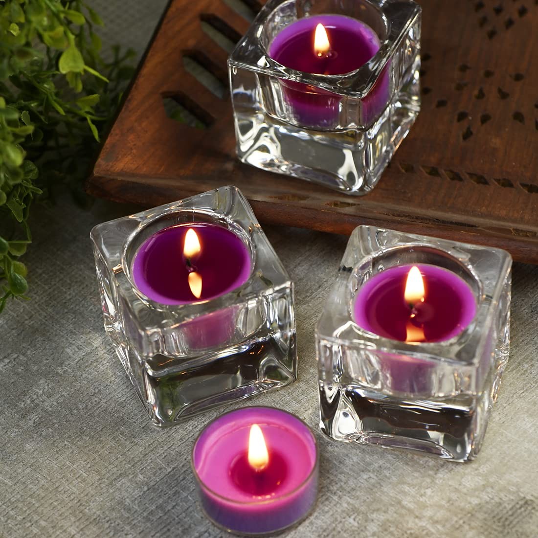 Scented Soy Wax Tealight Candles Bulk, Lavender Aromatherapy Candle for Stress R