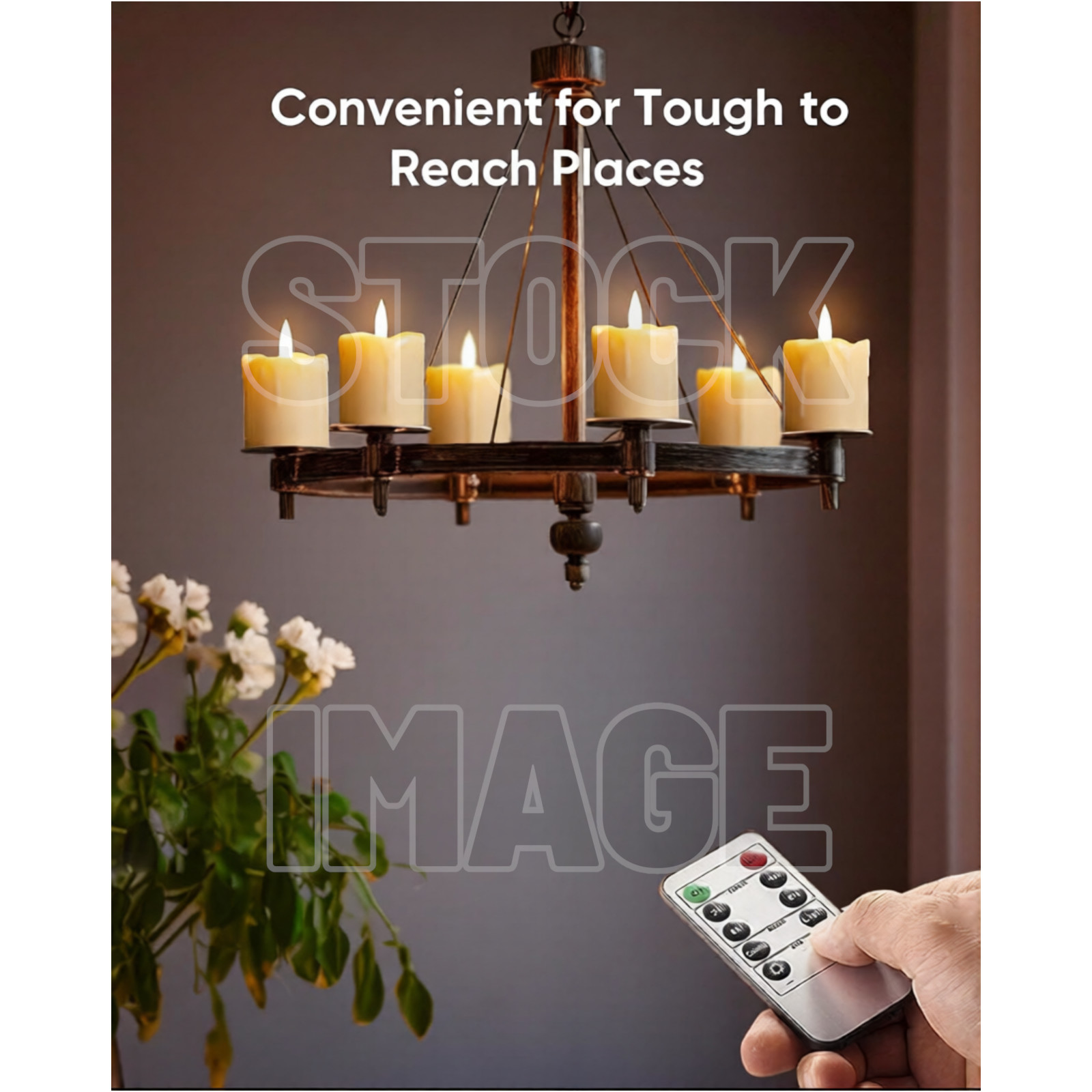 12 Pack 2″ x 2″ Timer Remote Control Flameless Votive Candles Battery Operated