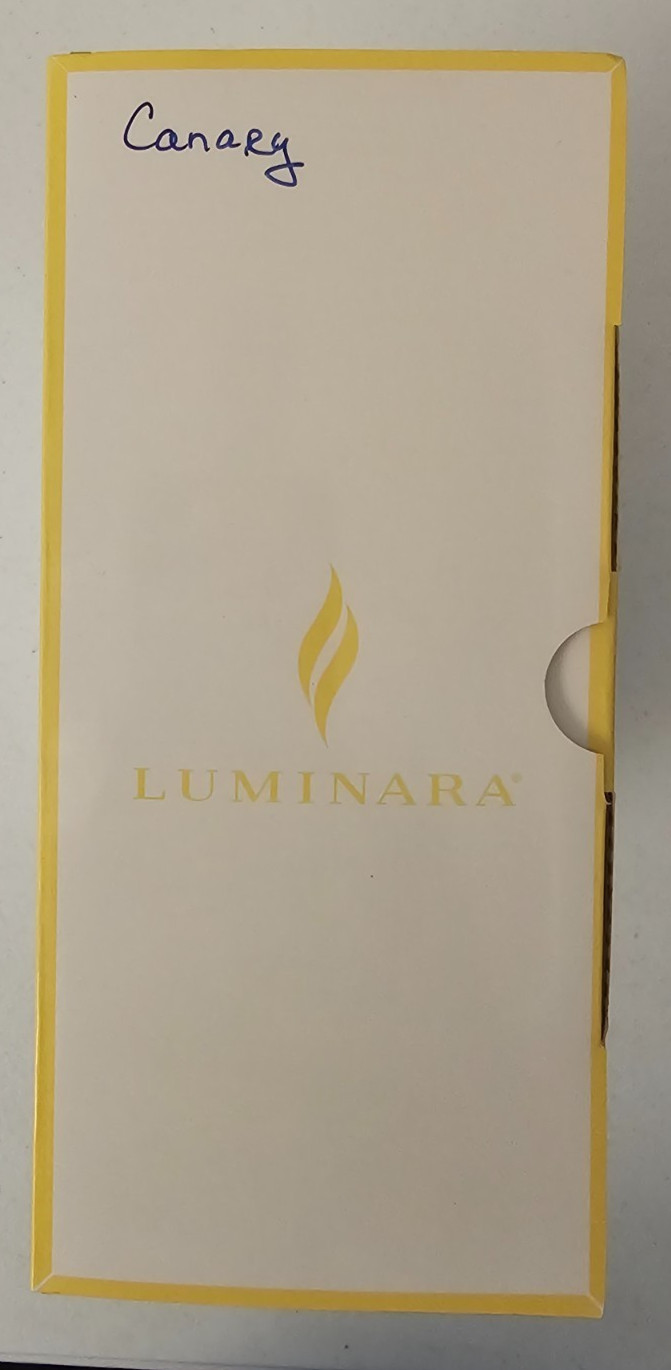 Luminara Canary Yellow 3 Pillar Candle Set Remote Control 4.5, 5.5 & 6.5″ X 3″