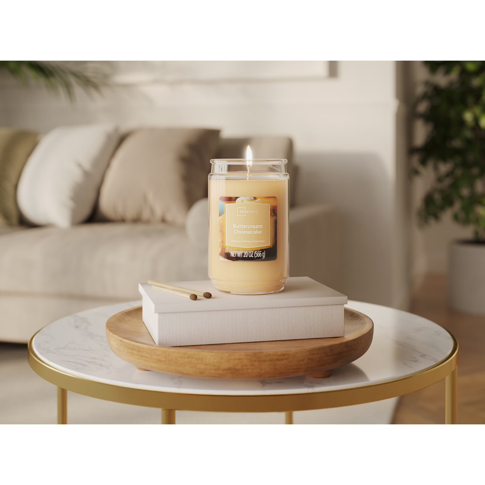 Scented Jar candle Buttercream cheesecake Large 20 ounce single Wick…