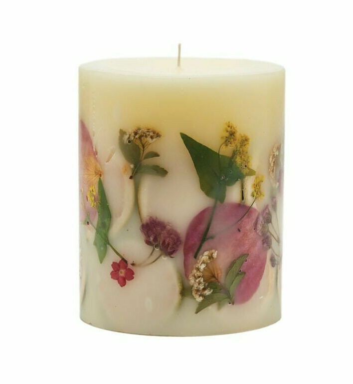 ROSY RINGS, LEMON BLOSSOM & LYCHEE LUXURY BOTANICAL CANDLE, 5.5″ TALL, 120 HRS