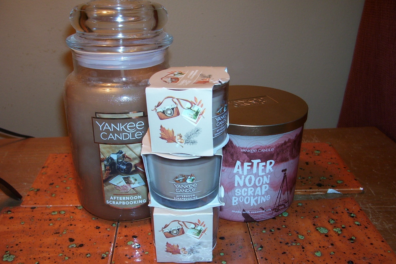 yankee candle 22oz & 14.5oz JARS AFTERNOON SCRAPBOOKING + 3 MINIS