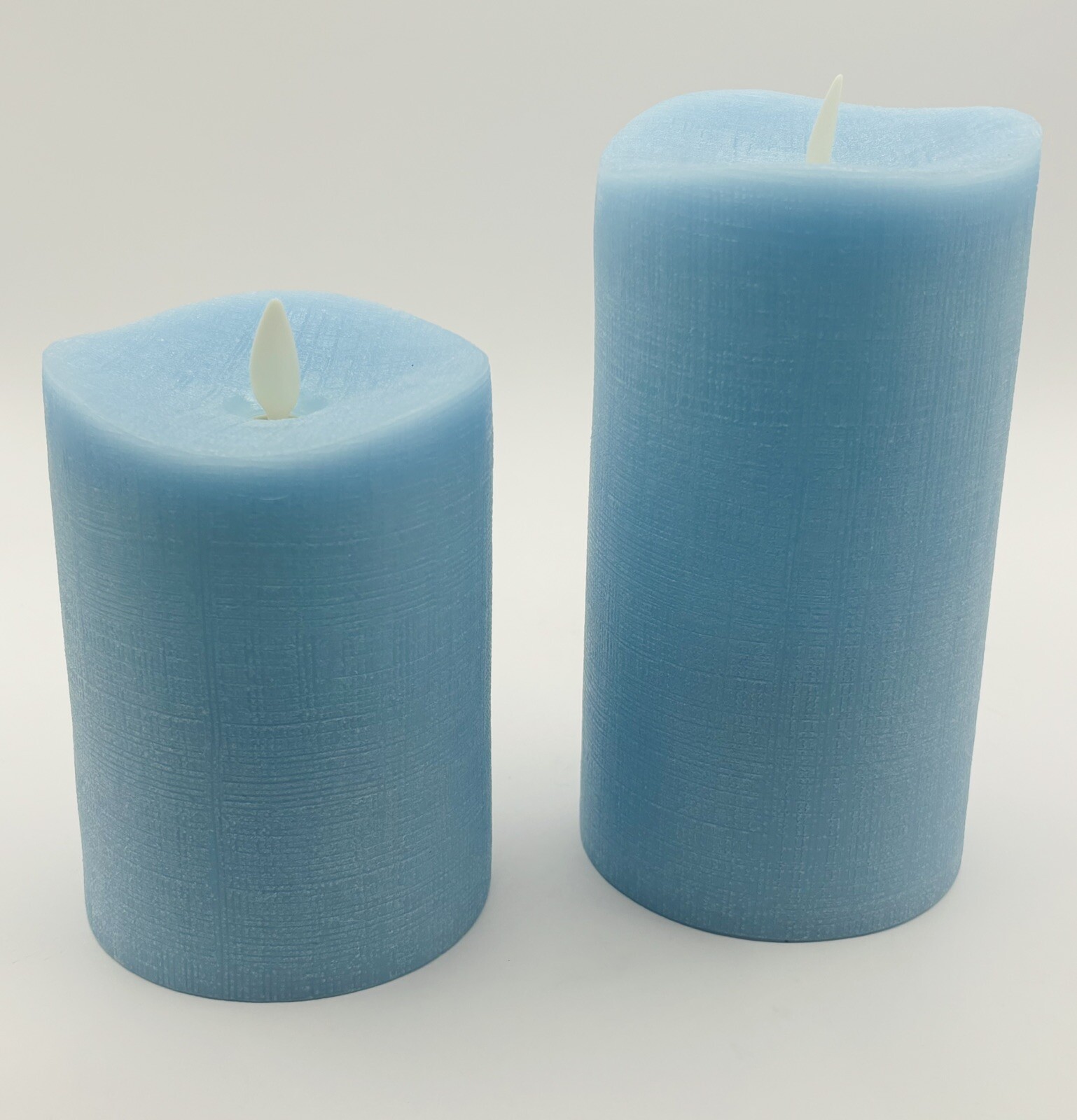 Bethlehem Lights LED Touch Flameless Candles w/Timer Blue Pillar~Lot of 2~New