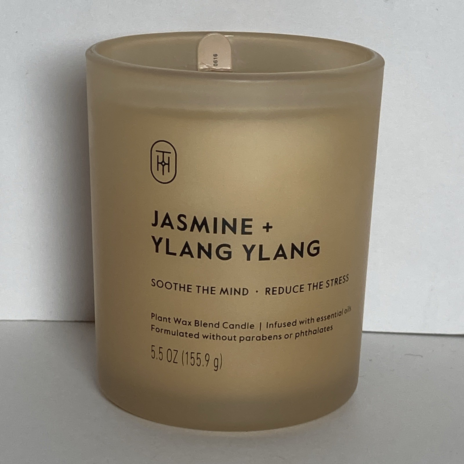 Threshold 5.5oz Jasmine & Ylang Ylang 1 Wick Scented Candle Plant Wax Essen Oil