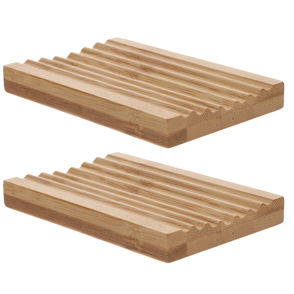 2pcs draining sponge holder draining soap case bamboo soap tray Dishes Bamboo