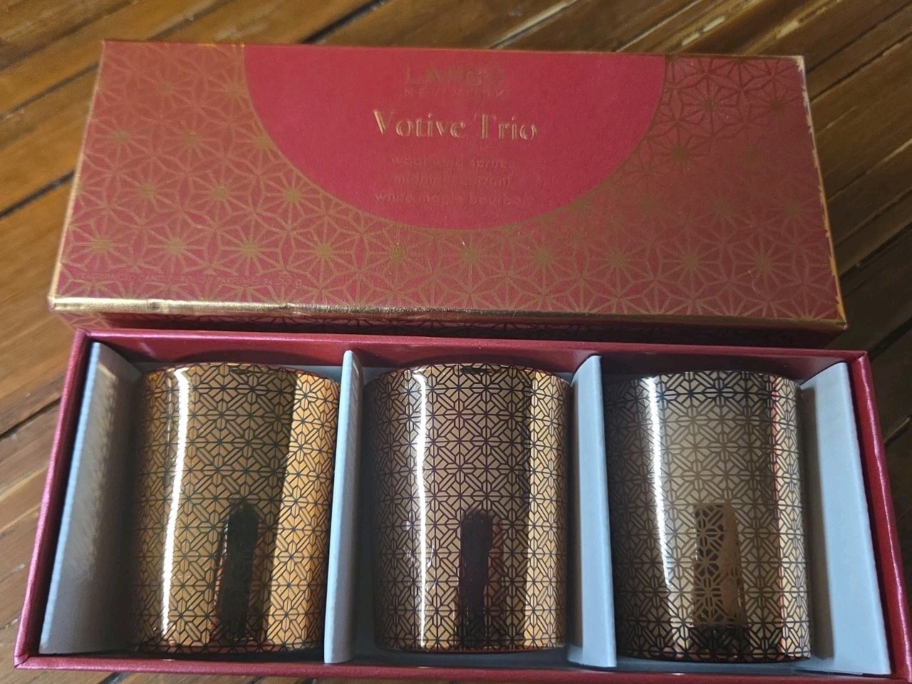 LAFCO NEW YORK Votive Trio Woodland Spruce, Midnight Currant White Maple Bourbon