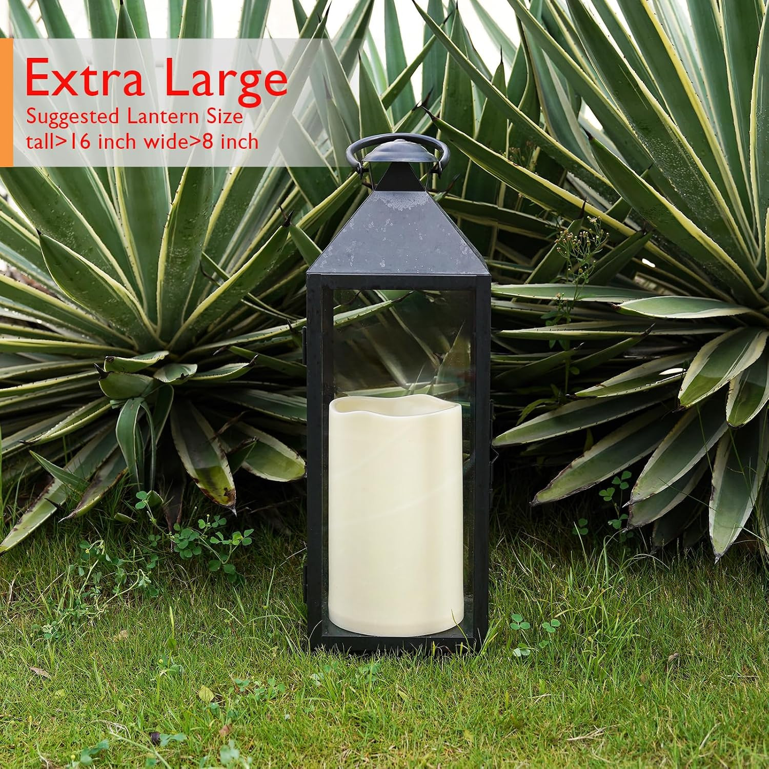 6″ X 9″ Extra Large Outdoor Waterproof Candle with Auto 6-Hour Timer, No Remote,