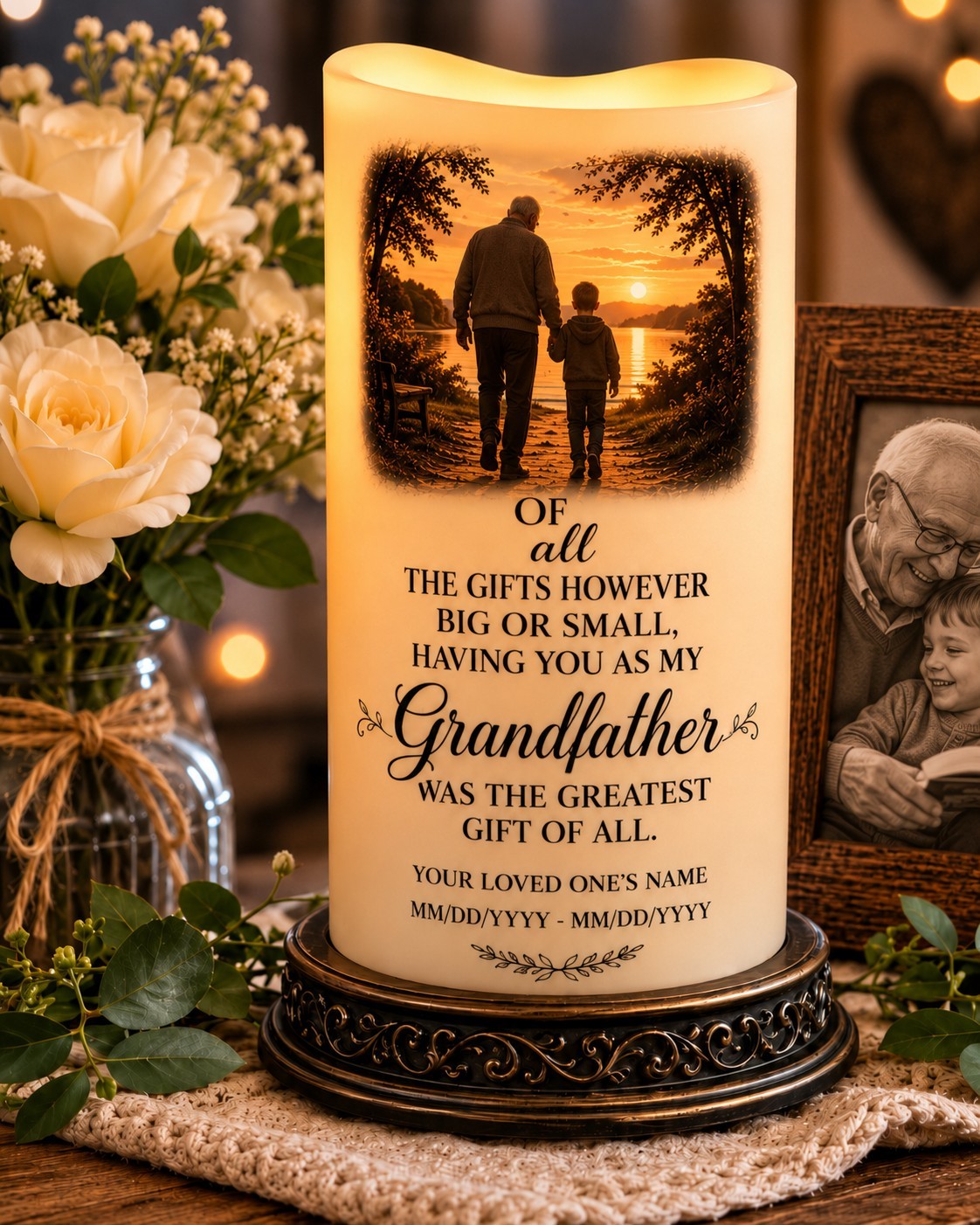 Send photo, name & dates after purchase