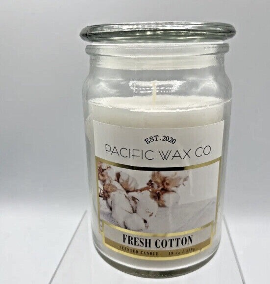 Pacific Wax Co Large Fresh Cotton Scented Candle 18 Oz