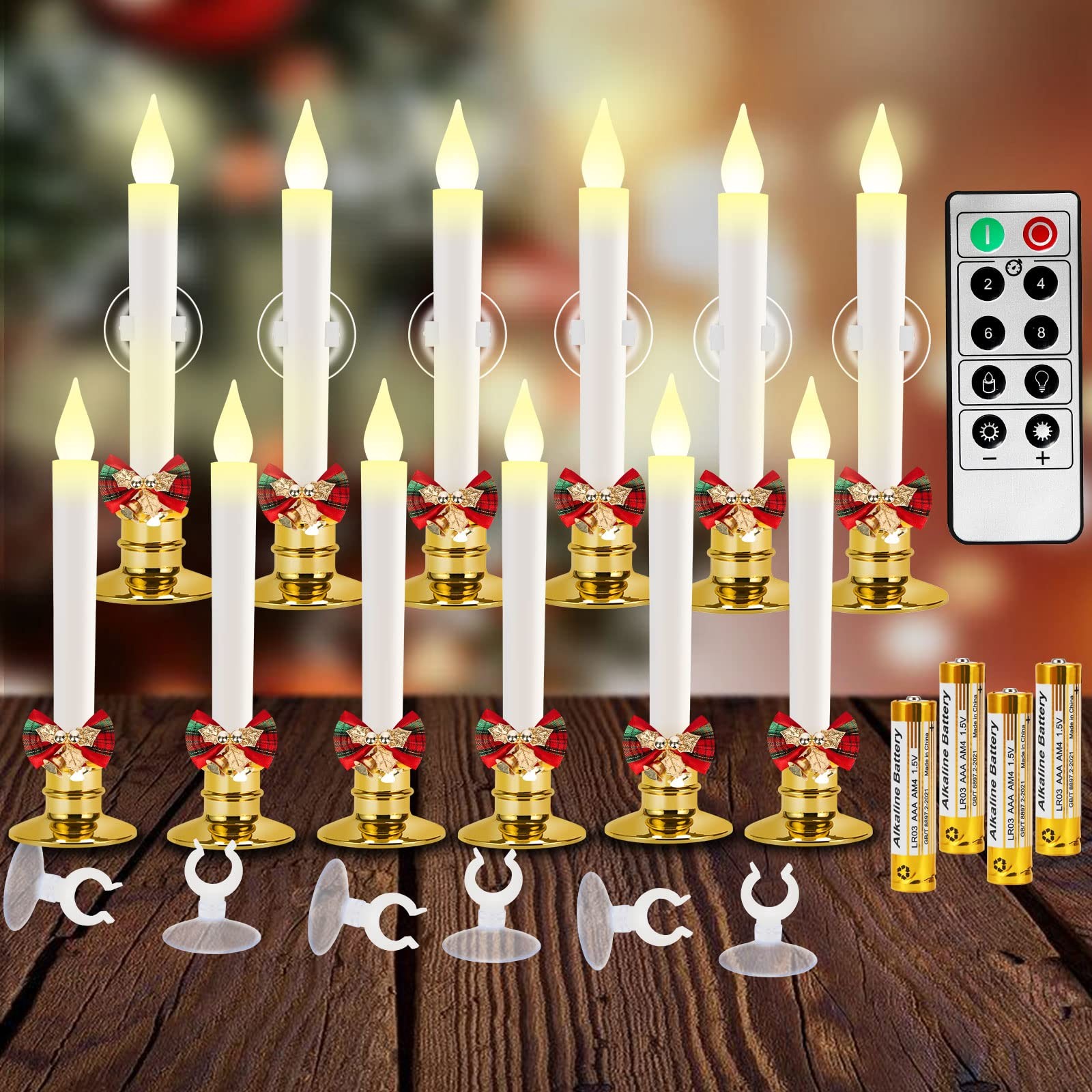 Flameless Candles-Window Candles-LED Battery Operated Candles with 24 AAA Bat…