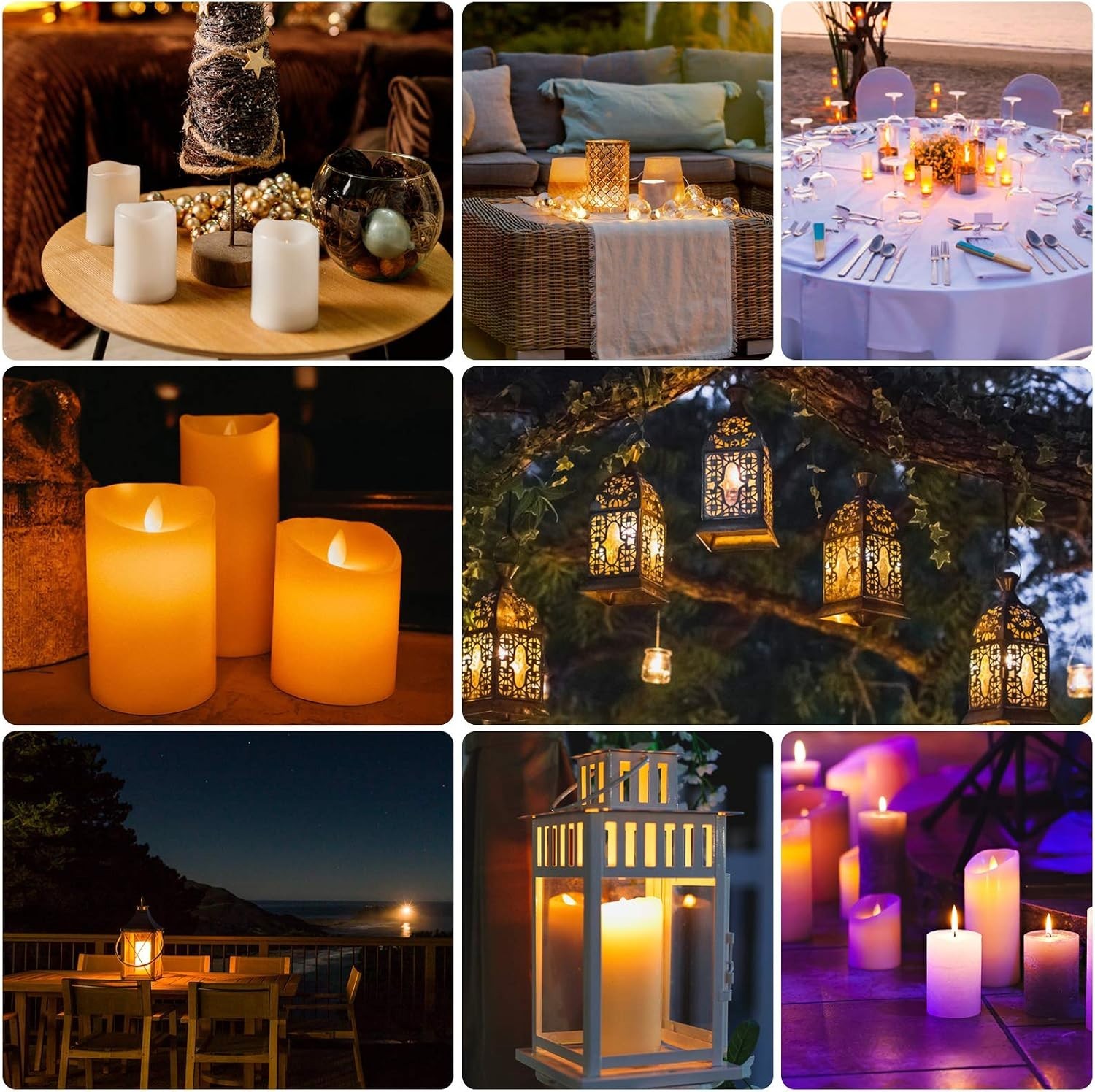 Waterproof Flickering Flameless Candles, Set of 12 Battery Operated Candles D…