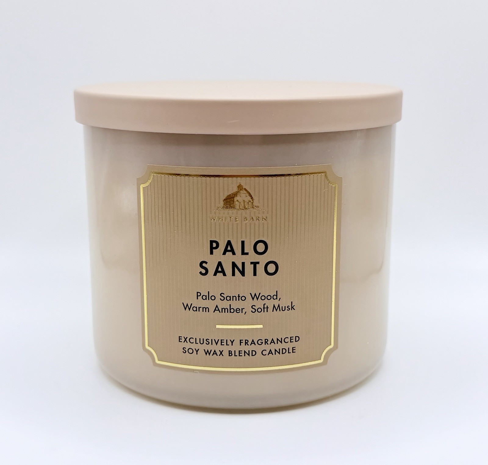 NEW Bath & Body Works Palo Santo White Barn Fragranced 3 Wick Candle Wood Amber