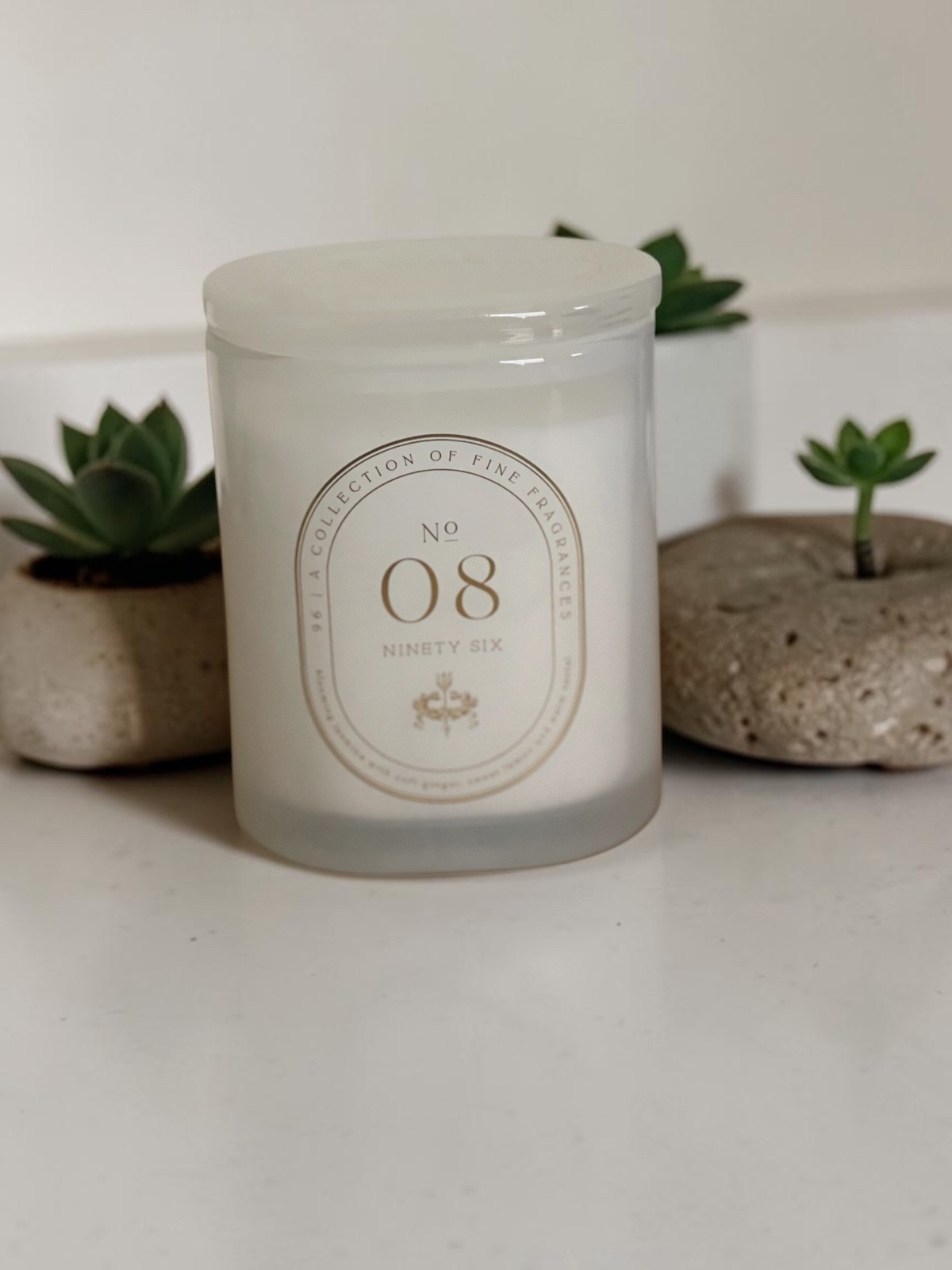 DW Home Ninety Six No 08 Candle 10.1 oz Jasmine Ginger Lemon Santal 2 Wick New