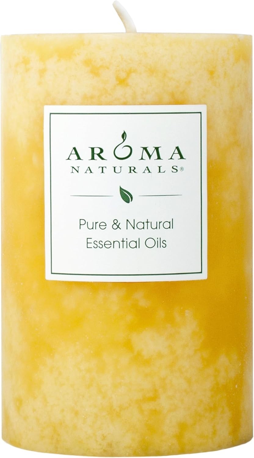50-Hour Burn Yellow Essential Oil Candle – Orange & Lemongrass Ambiance Delight