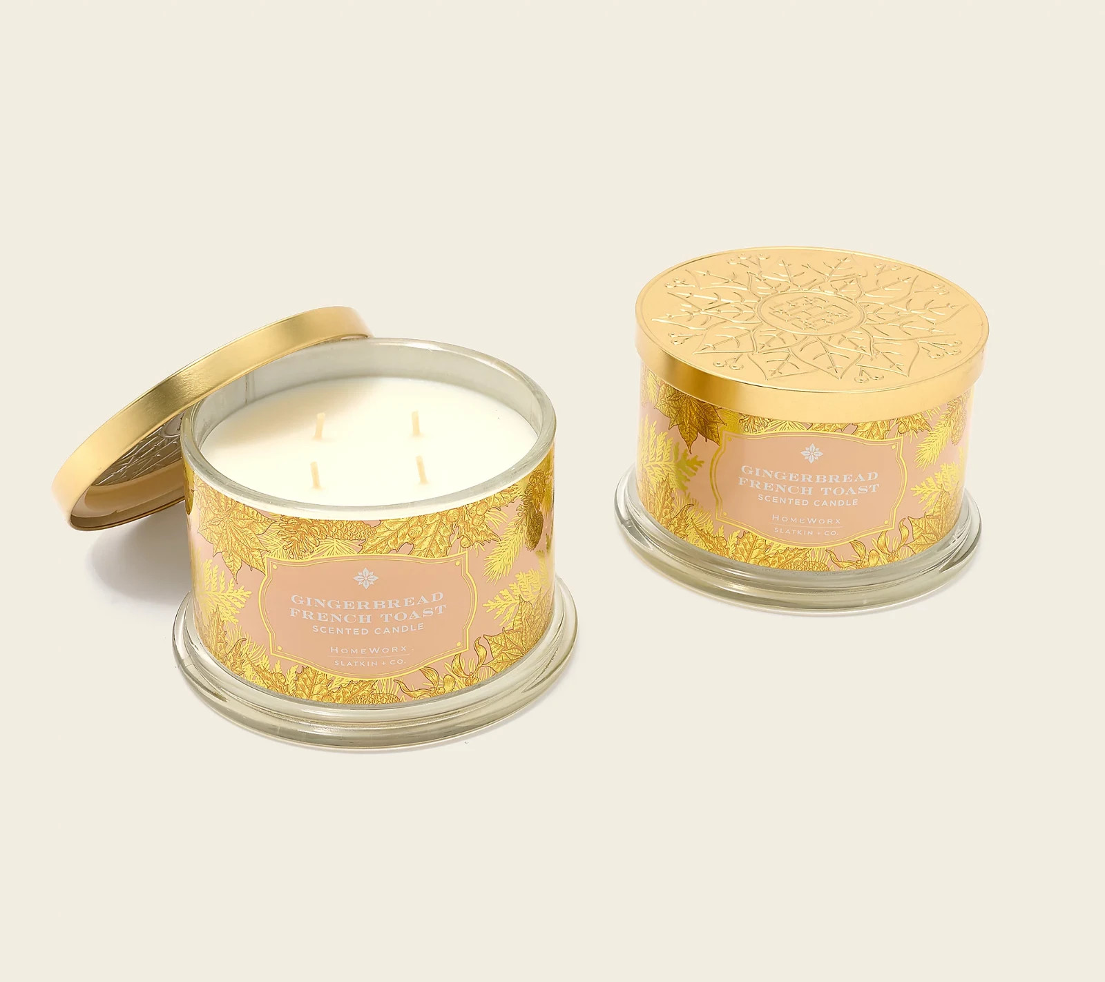 HomeWorx by Slatkin + Co. S/2 18oz Gingerbrd FT Candles