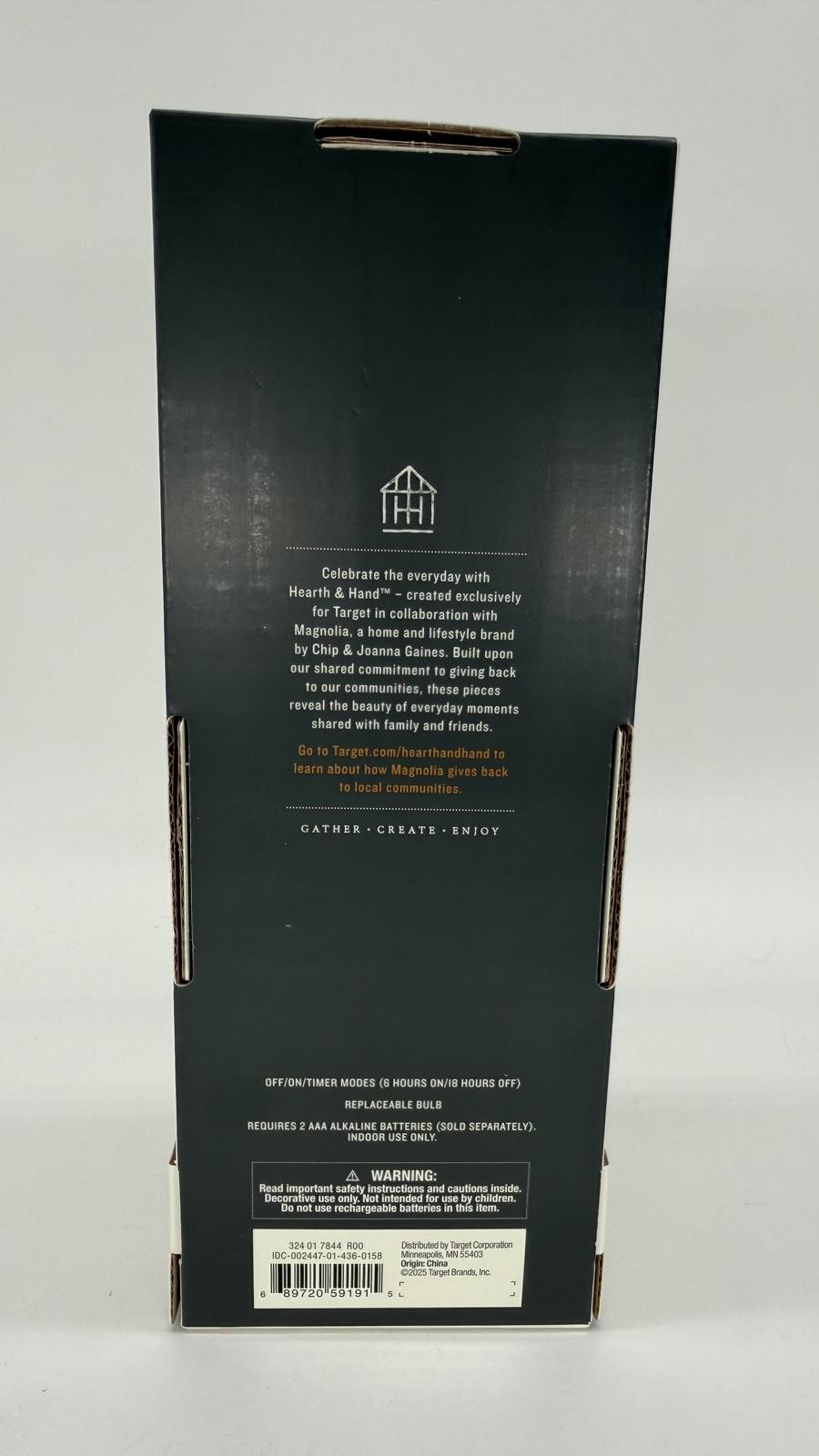 Hearth & Hand Magnolia LED Window Candle Antique Brass Finish – Battery Operated