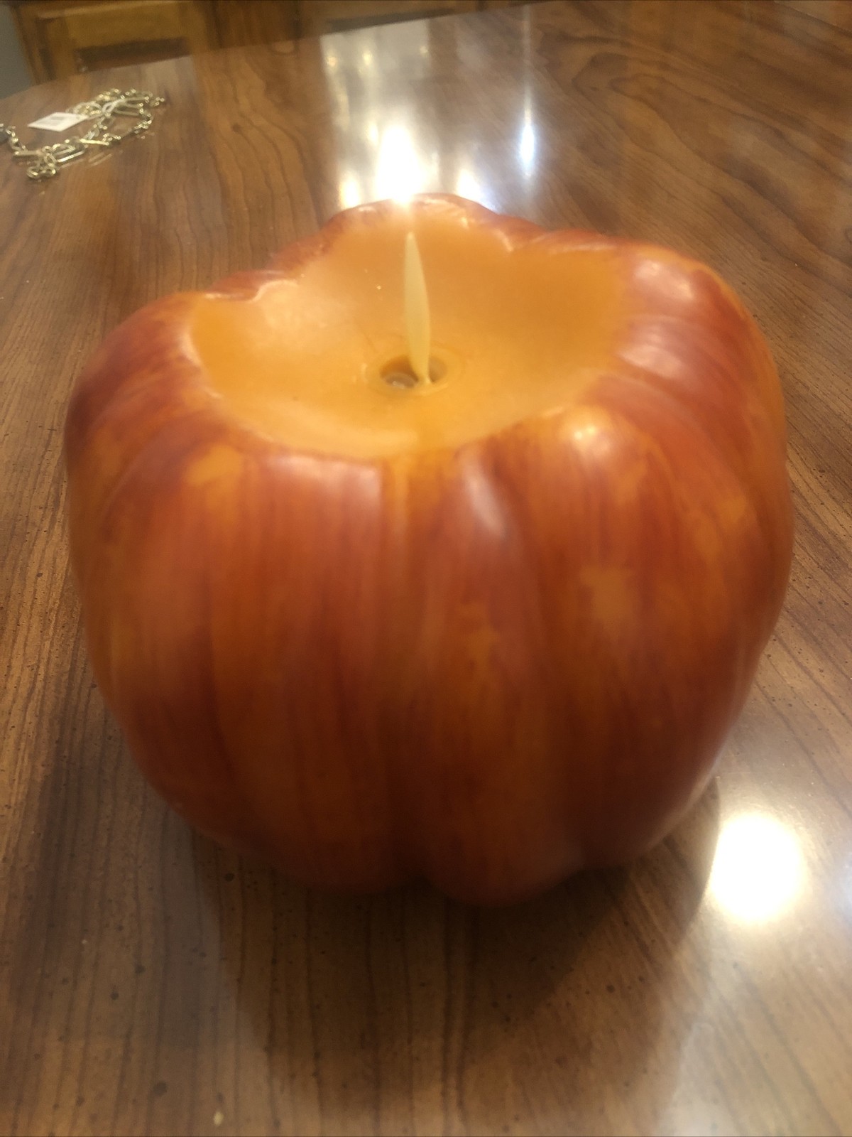 Pottery Barn Premium Flameless Flickering Pumpkin Candle Orange Brand New Rare