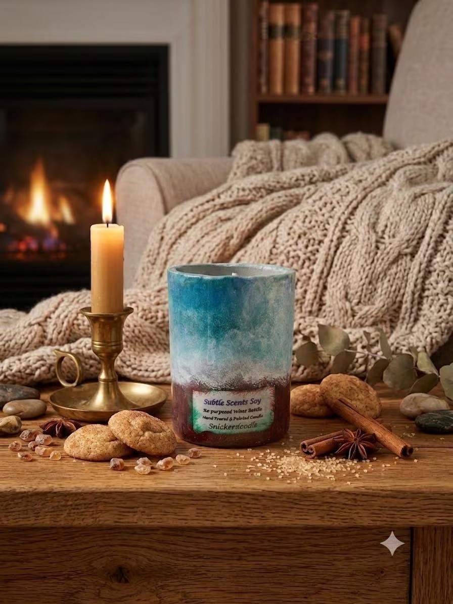 Wine Bottle Candle Homemade with Soy Wax 100% Natural Organic