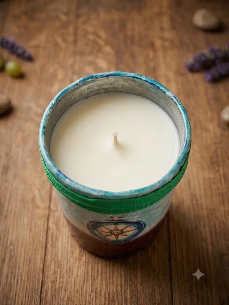 Wine Bottle Candle Homemade with Soy Wax 100% Natural Organic