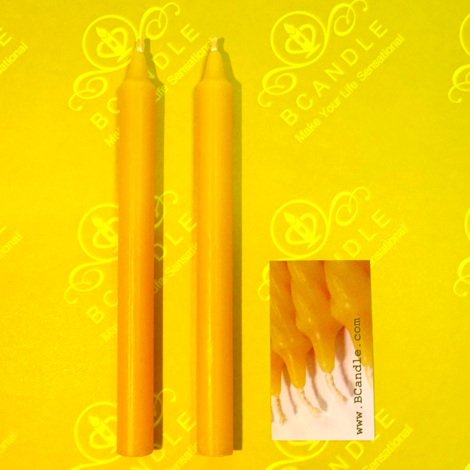 100% Beeswax Taper Candles (Set of 2) Organic – 7.5 inches Tall, 3/4 inch Thick