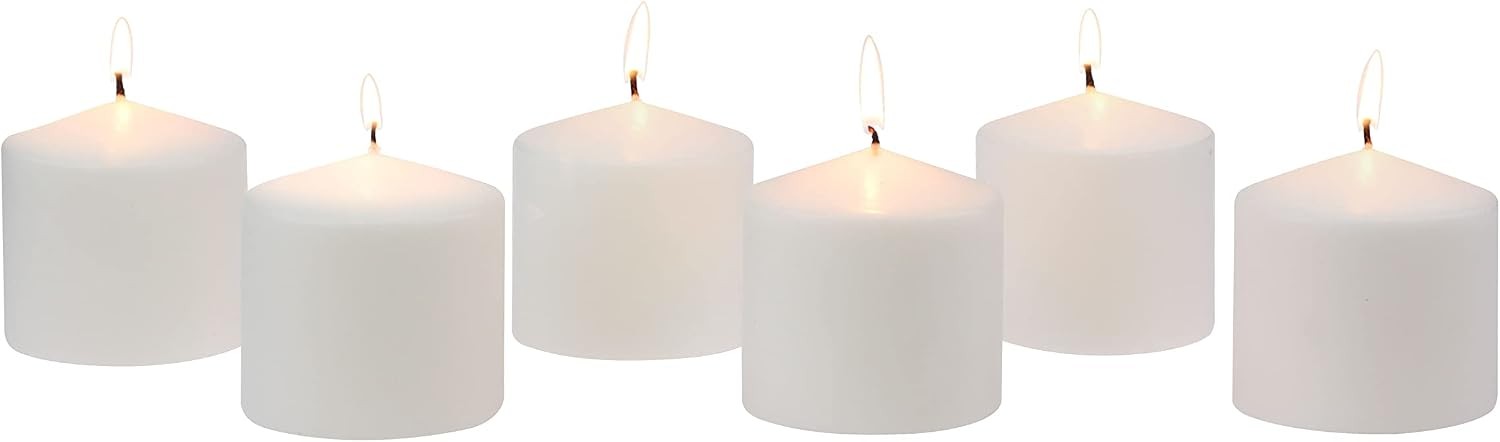 Unscented White Tall Pillar Candles 18 Hour Burning Candle Pillars Perfect for
