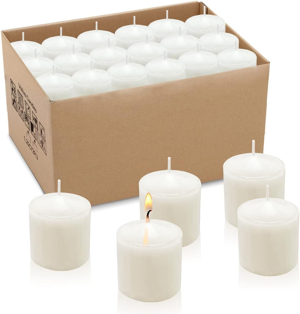 10 Hour White Votive Candles for Weddings Party Spa and Emergency, Set of 36 Uns