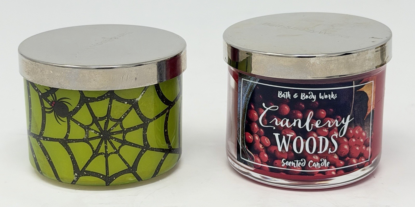 Bath & Body Works Fall Mini Candle Lot- Cranberry Woods, Spiced Cider, Autumn