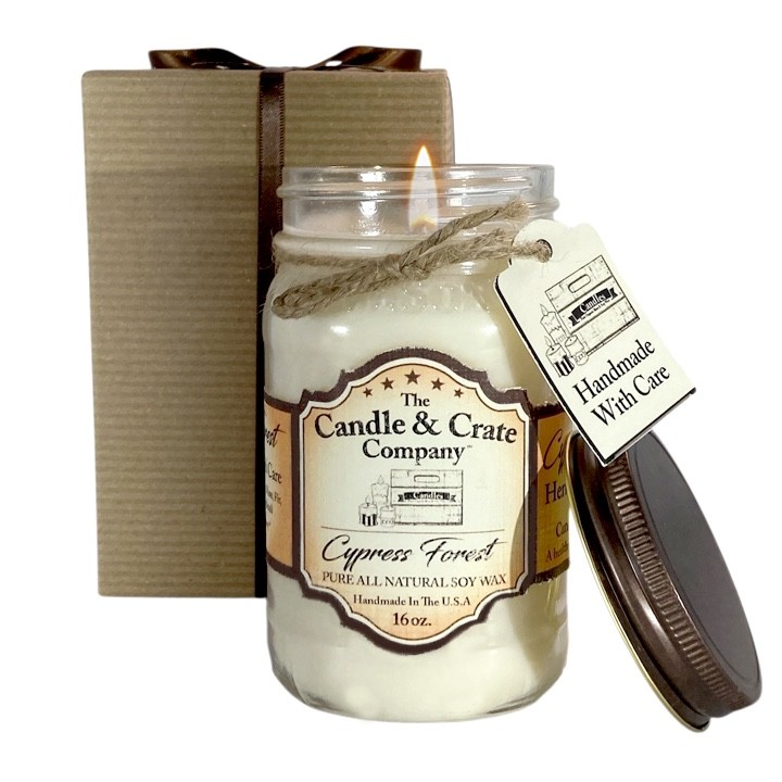 Cypress Forest, 16oz. Mason Jar, Handmade Soy Wax Candles that smell AMAZING!