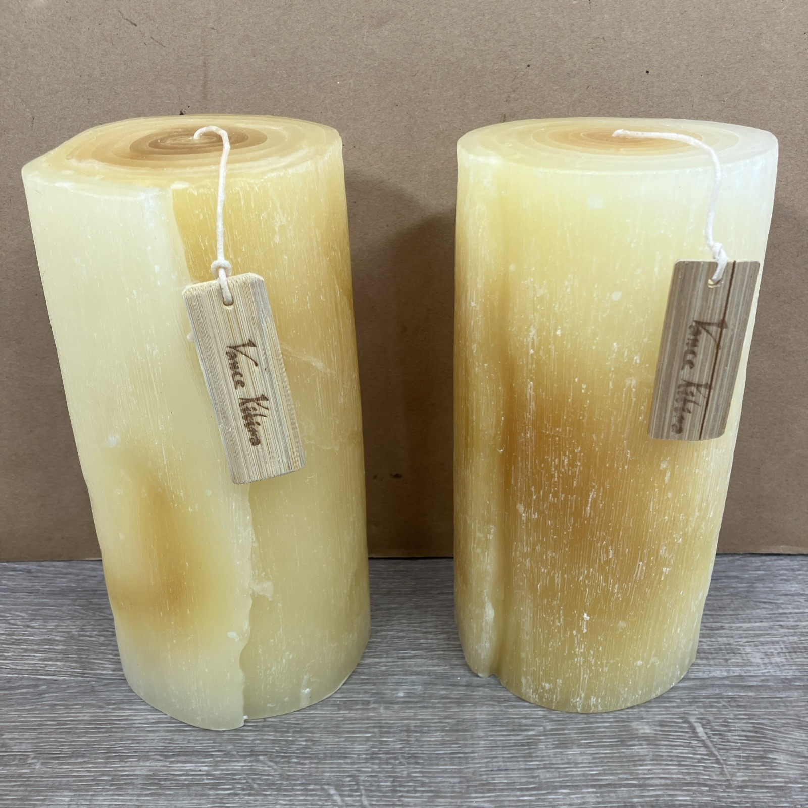 (Set of 2) Large Vance Kitira 8” X 4” Pillar Trunk Candles