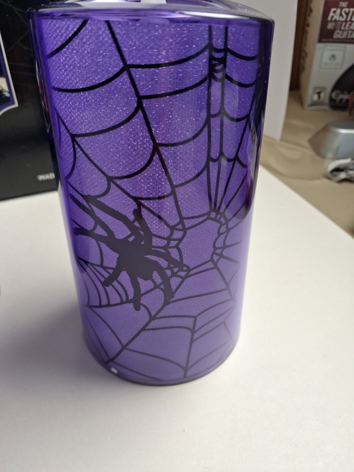 LED Halloween Candles Battery Operated Purple Set of 3 Witch Cat Spider Working