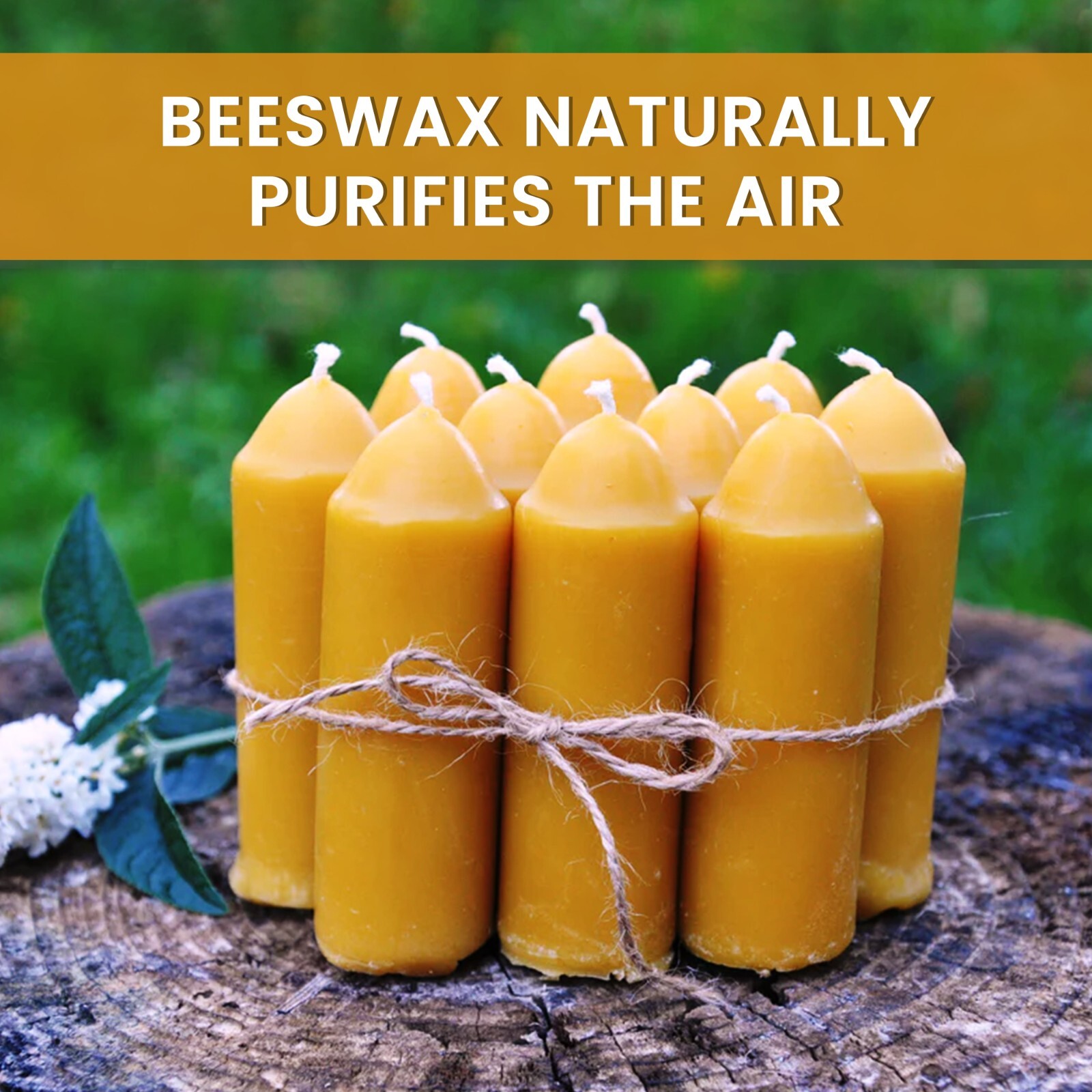 100% Pure Beeswax Lantern Candles (12 Hours Burn Time Each) – All Natural